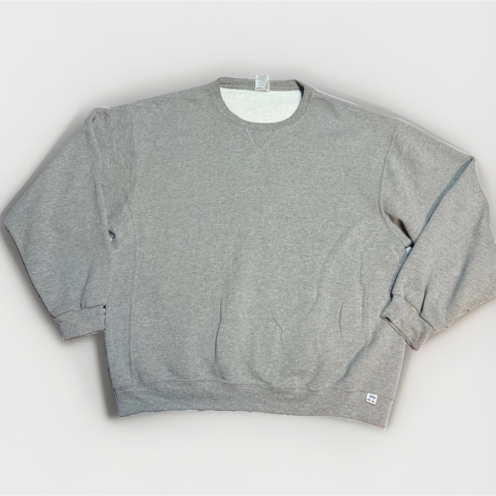 Russell Athletic Sweatshirt XL Gray Crewneck Pullover Cotton Blend Fleece Mens